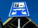 Verkeersbord voor een snellaadstation voor elektrische auto's