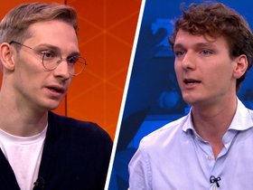 Boyd Angenent van de Jonge Socialisten (links) en Friso van Gruijthuijsen van de JOVD