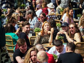 Terrasbezoek afgelopen zondag